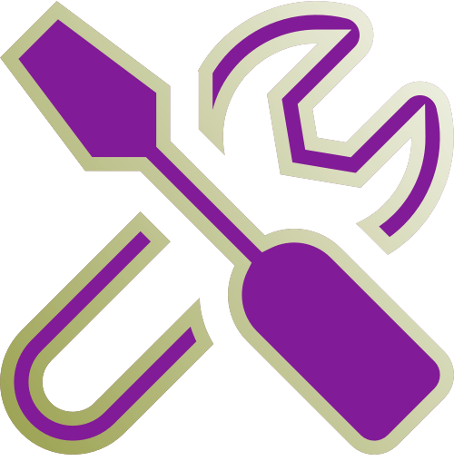 spanner and screwdriver purple icon