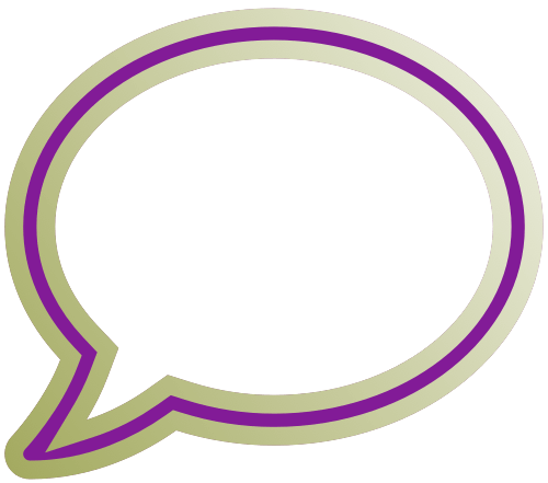 purple outline of speech bubble icon